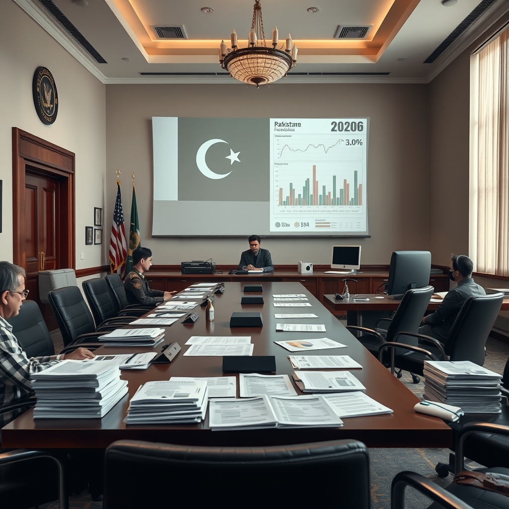 Advisor Khurram Shehzad meets Pakistan Business Council leaders at Finance Division to discuss investment and economic reforms.