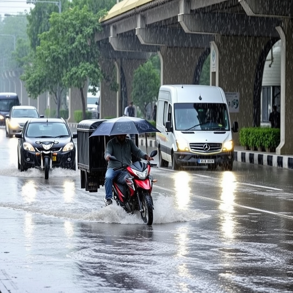 Heavy Rain at Lahore’s Airport Delivers 104mm, Floods Low‑lying Areas, Mobilizing Wasa Drainage Operations.