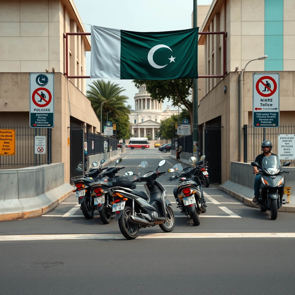 Motorcycle parking ban at Raja Bazaar pedestrian street remains unenforced, authorities threaten fines this week.