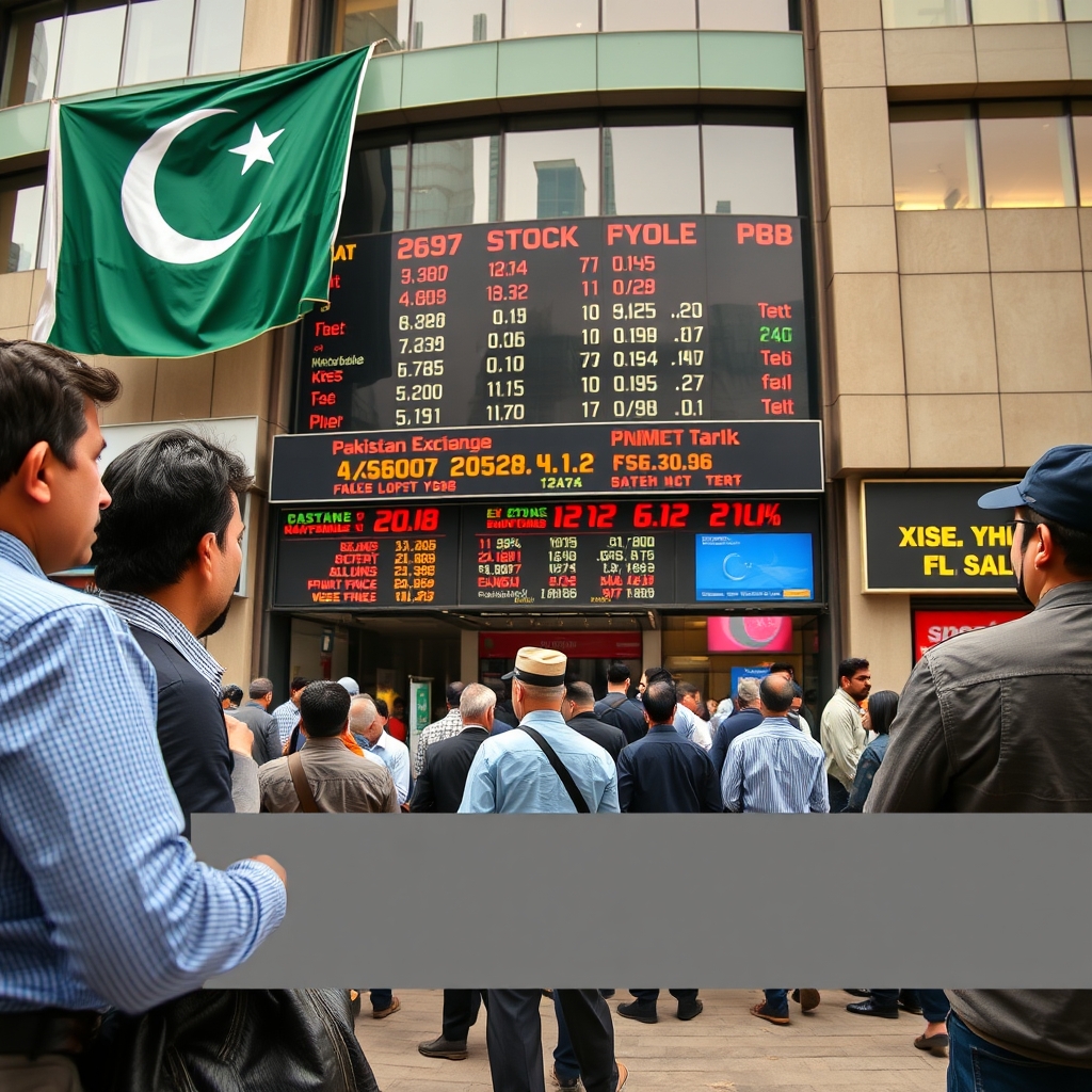 Pakistan Stock Exchange falls 450 points by midday amid profit‑taking and higher oil prices.