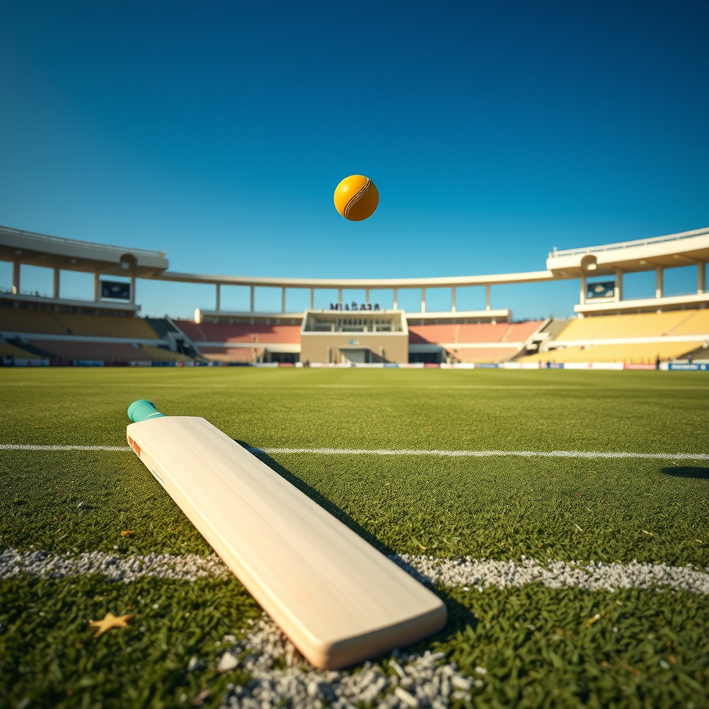 Pakistan Whites batters run between wickets after shot in opening match of National Champions Cup at Multan Stadium.
